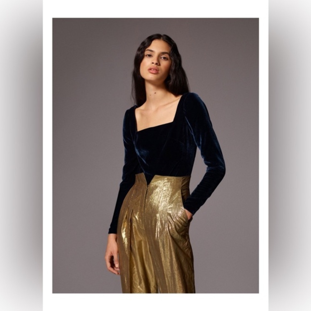 Rebecca Taylor Velvet Smocked Top Size 2 NWT